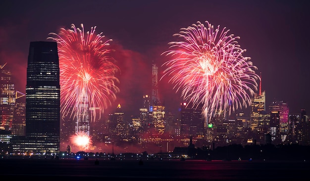 Célébration du 4 juillet 2019 Jersey City et New York Skylines