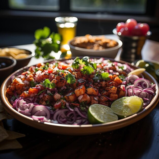 Célébration du ceviche Photo de la nourriture mexicaine