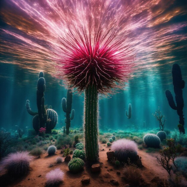 Photo célébration du cinco de mayo une image d'un cactus avec les mots saguaro au bas