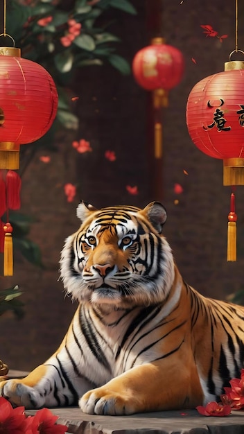 La célébration du Nouvel An chinois de la vie morte du tigre