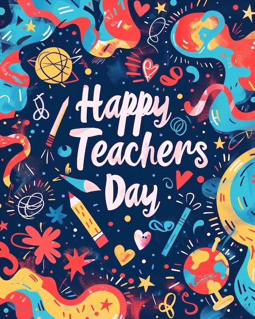 Célébration des éducateurs Une illustration vibrante de la bannière de la fête des enseignants