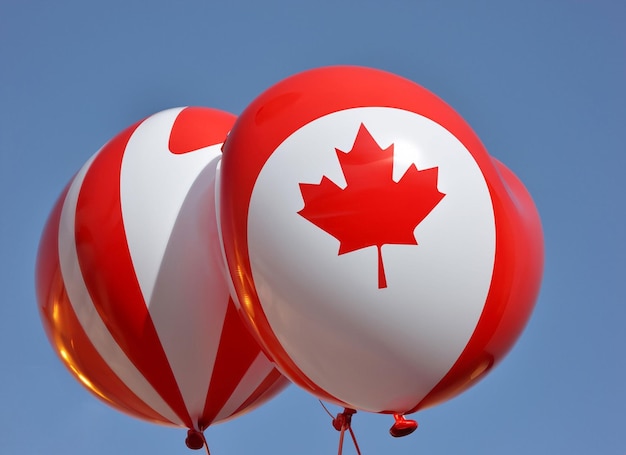 Photo célébration de la fête du canada avec un concept de logo en ballon