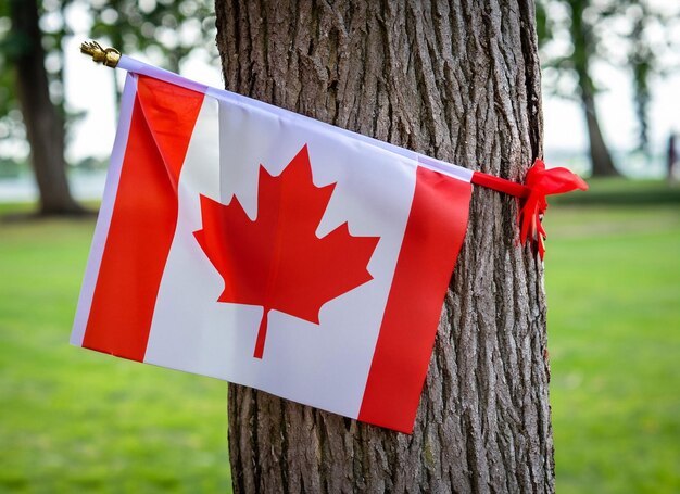 Photo célébration de la fête du canada avec le drapeau du canada