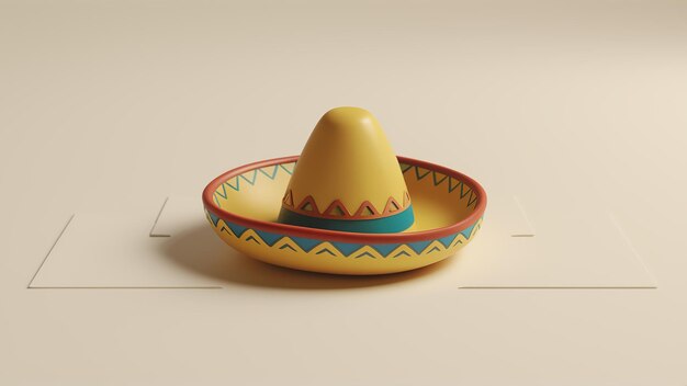 Célébration de la fête du Cinco de Mayo avec des maracas de cactus et un chapeau de sombrero