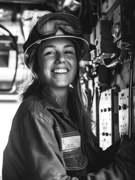 Célébration de la fête du travail Image puissante en noir et blanc capturant la polyvalence des femmes au travail montrant leur force leur dévouement et leurs contributions dans diverses professions et industries