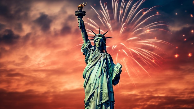 Photo célébration de la fête de l'indépendance des états-unis le 4 juillet en l'honneur de la terre des libres