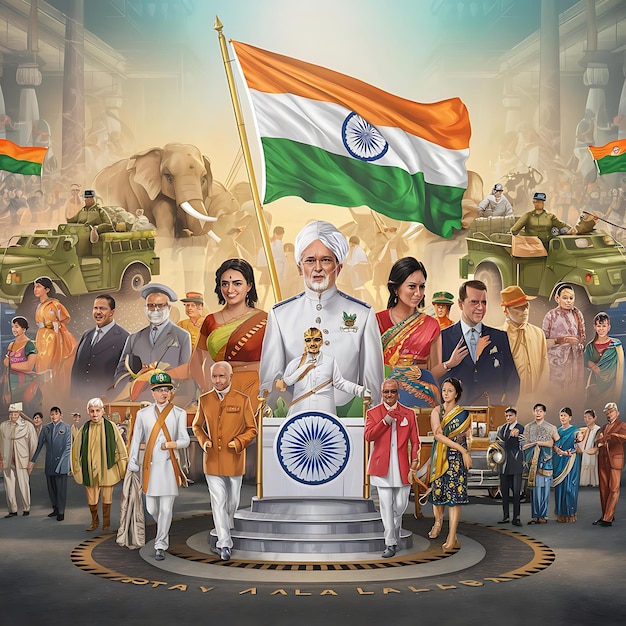 Célébration de la fête de la République indienne avec les gens