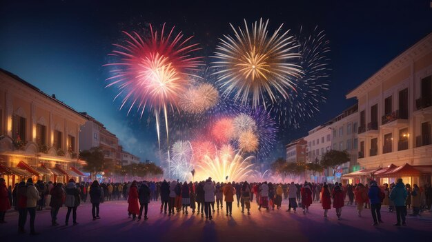 Célébration des feux d'artifice du Nouvel An