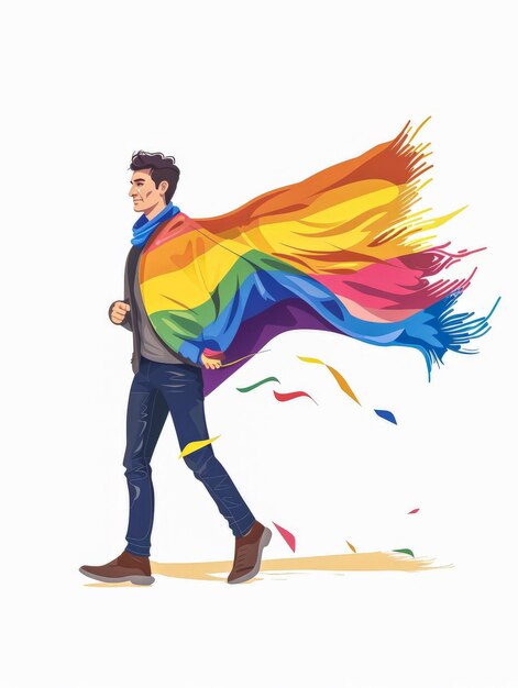 Célébration de la fierté de la communauté LGBT colorée et vibrante Illustration conceptuelle sur la communauté LGBT