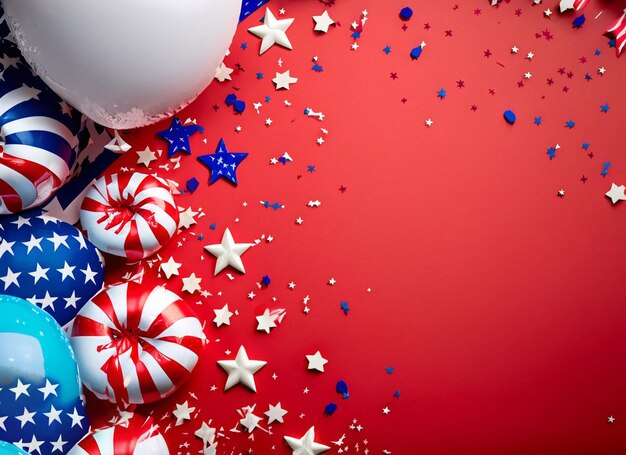 Célébration avec fond de drapeau USA
