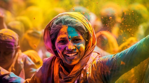 Célébration de Holi au Népal ou en Inde