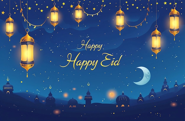 Célébration islamique Ramadan et Eid Mubarak Conception avec boîte cadeau du croissant de lune et homme de prière 3