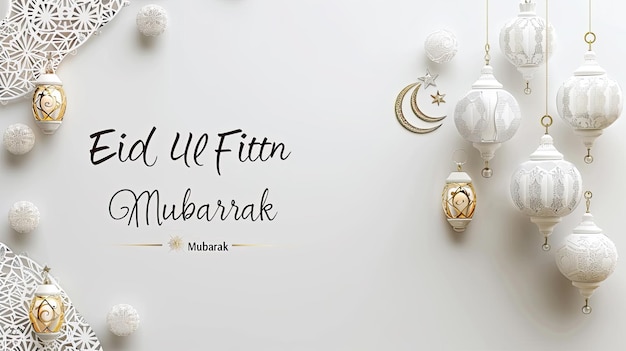 Photo une célébration islamique de salut ramadan et eid mubarak design avec cresccard pour le mois du mois