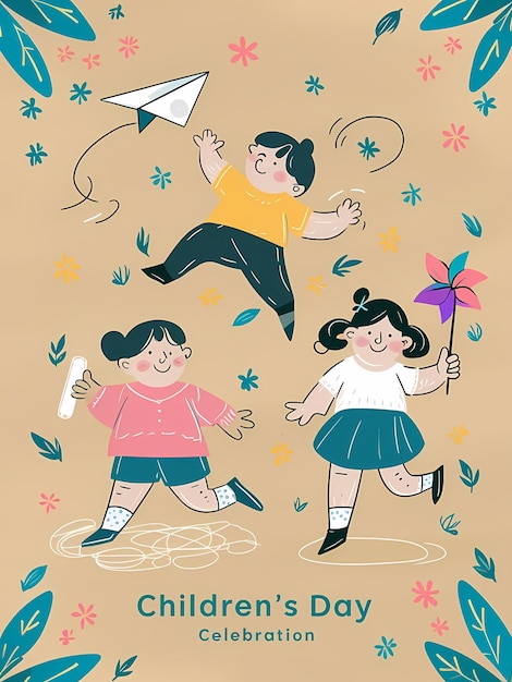 Célébration joyeuse de la fête des enfants Art numérique