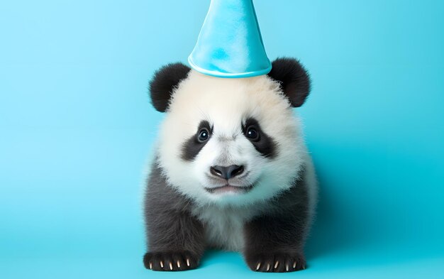 Célébration joyeux anniversaire bébé panda à l'arrière-plan illustré