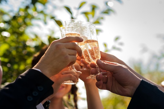 Célébration de mariage de verres de cloche