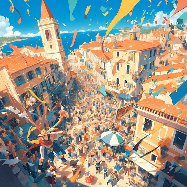 Célébration méditerranéenne animée au milieu de la mer