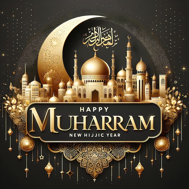 Célébration musulmane du Nouvel An islamique Muharram Illustration