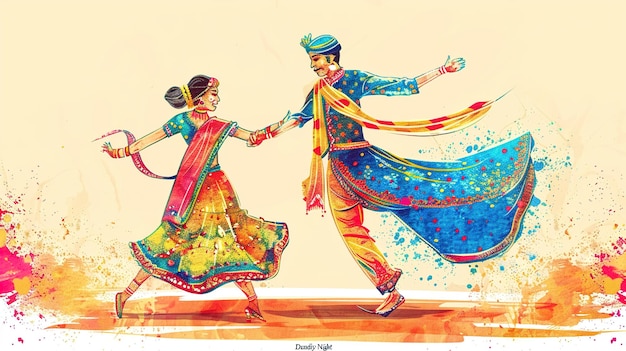 Célébration de la nuit de Dandiya à Navratri