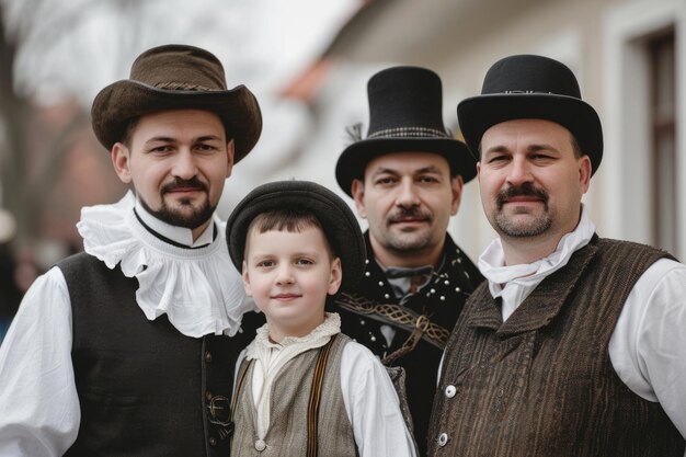 Photo célébration de pâques avec des costumes locaux