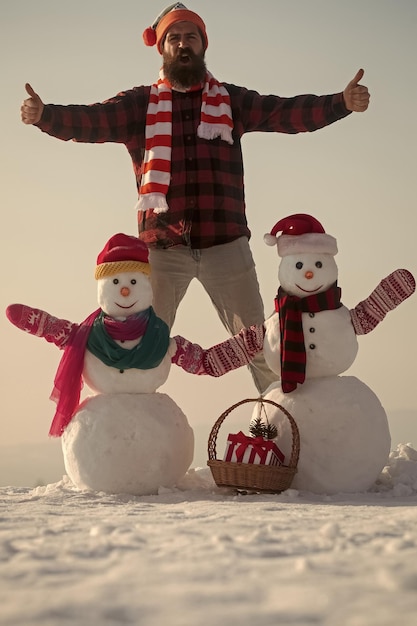 Photo célébration des vacances d'hiver bonhomme de neige