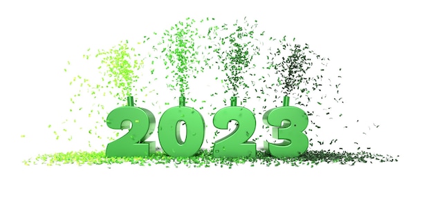Photo célébration verte 2023 avec des confettis