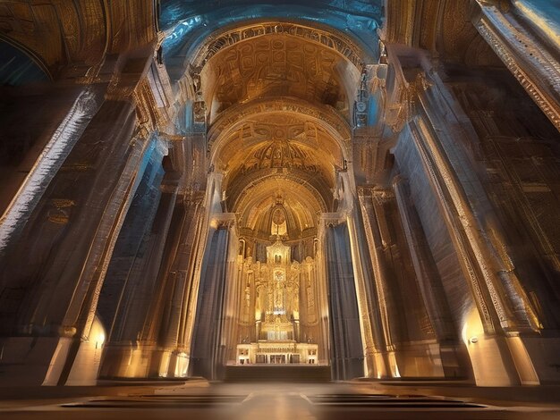 La célèbre basilique éclairée la nuit ancien symbole de la spiritualité