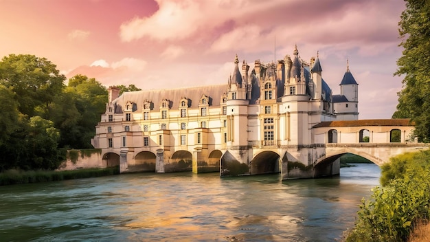 Photo le célèbre château de chenonceau en france