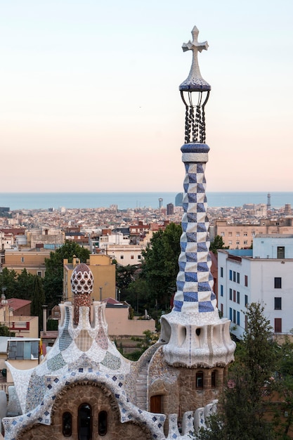 célèbre parc Guell situé à Barcelone, en Espagne.