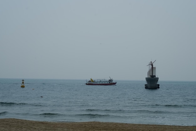 Célèbre plage de haeundae à busan en corée du sud