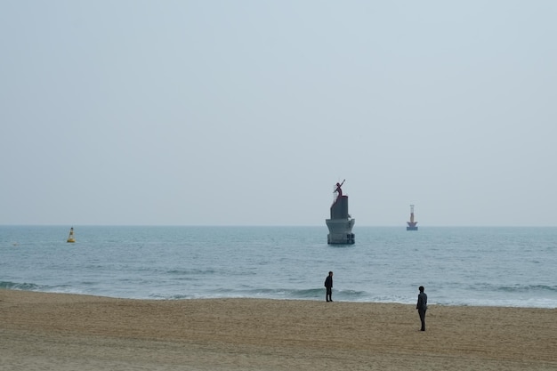 Célèbre plage de haeundae à busan en corée du sud