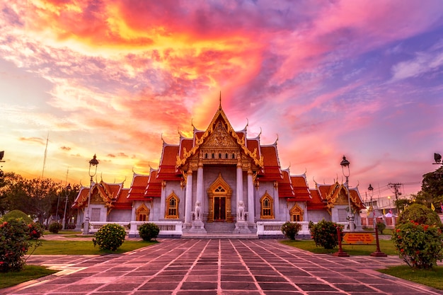 Le célèbre temple de marbre, Bangkok, Thaïlande.