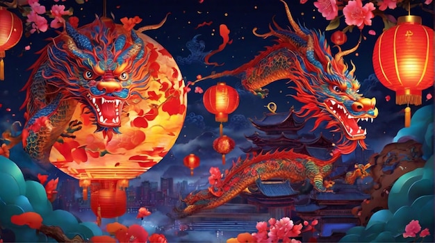 Célébrer l'année du dragon avec une représentation visuelle époustouflante du Nouvel An chinois 2024