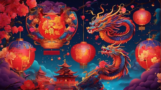Célébrer l'année du dragon avec une représentation visuelle époustouflante du Nouvel An chinois 2024