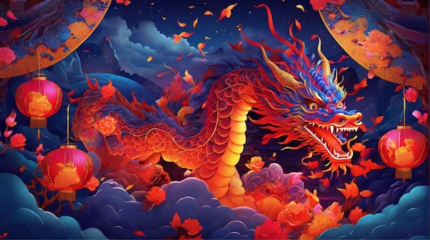 Célébrer l'année du dragon avec une représentation visuelle époustouflante du Nouvel An chinois 2024