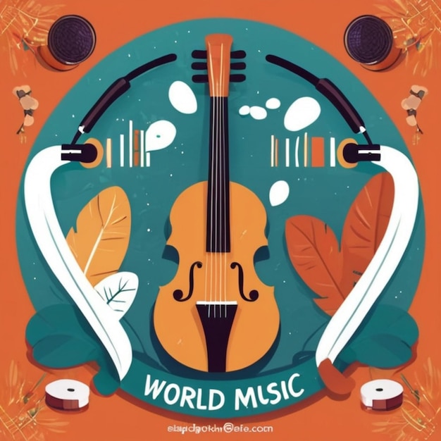Célébrer la Journée mondiale de la musique avec des arrière-plans plats vectoriels gratuits