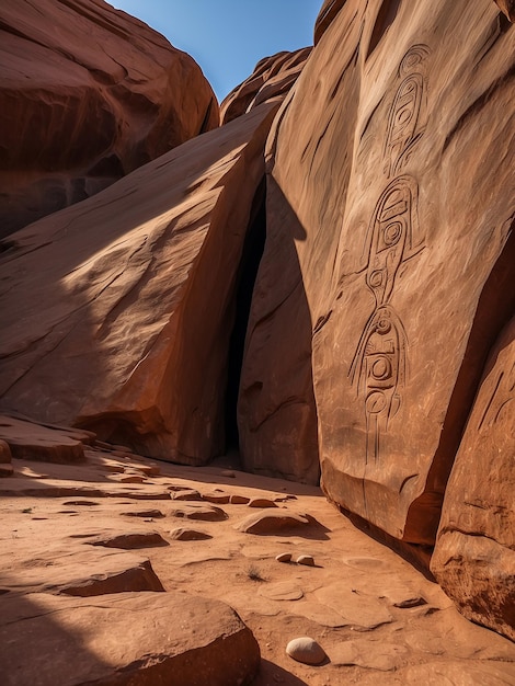 Photo les célèbres gravures rupestres préhistoriques de twyfelfontein en namibie, en afrique