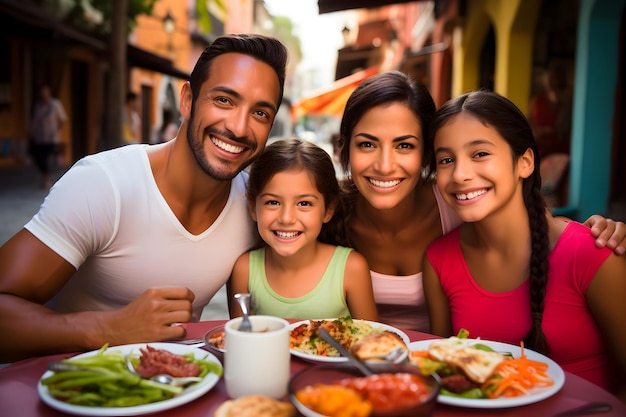 Célébrez la culture mexicaine avec un mode de vie familial sain et heureux au Mexique Parents enfants personnes Aliments