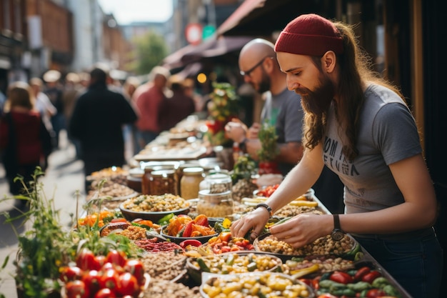 Photo célébrez le fond de légumes de la journée mondiale vegan