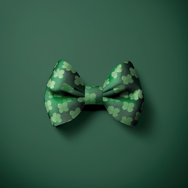 Célébrez la Saint-Patrick avec style avec ce nœud papillon vert Shamrock, motif de feuilles isolées