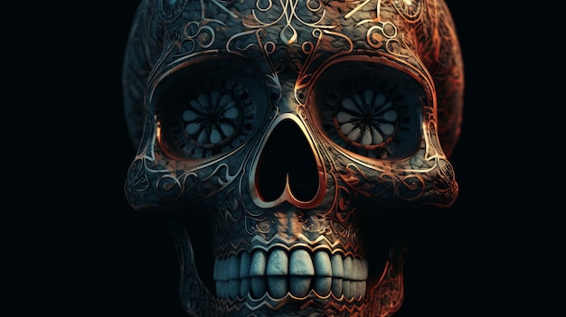 Célébrez la vie et la mort avec un design coloré du jour du crâne mort.