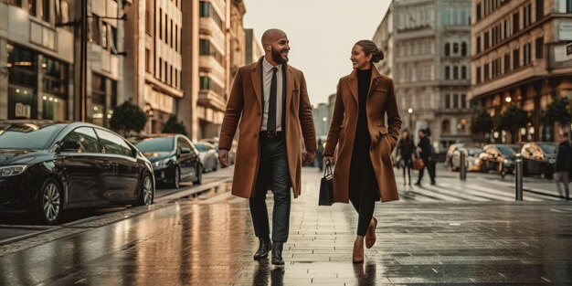 Célébrons notre réussite Discussion d'affaires lors d'une promenade en ville