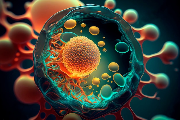 Cellule humaine Fond de microscope de cellules souches embryonnaires
