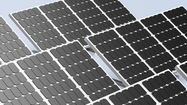 Photo la cellule solaire pour le rendu 3d d'images écologiques ou environnementales