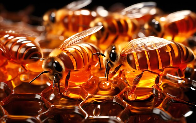 Les cellules de l'abeille de miel