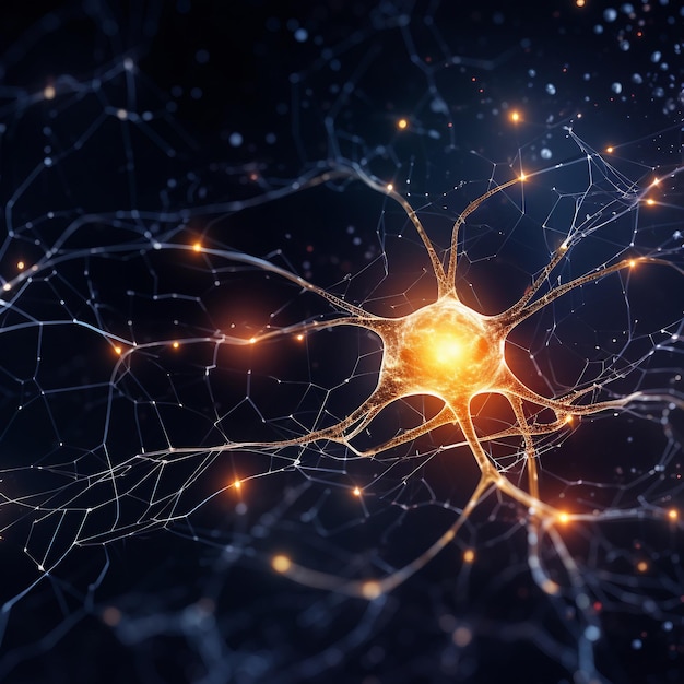 Cellules nerveuses neuronales Image hyperconnectée