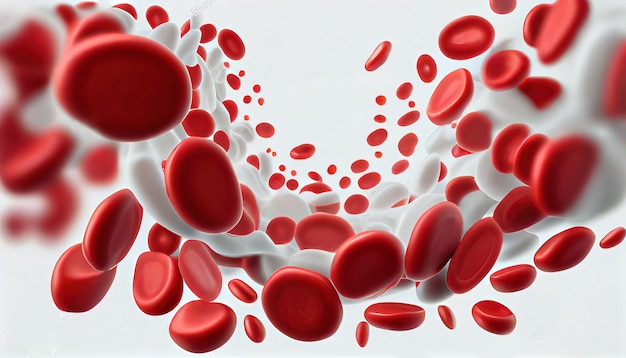 Cellules de plasma sanguin sous microscope