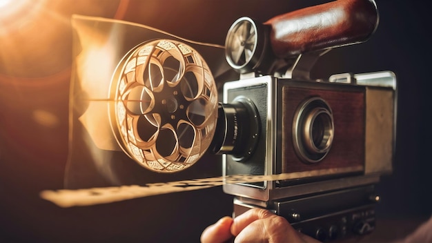 Celluloïd avec caméra vidéo vintage