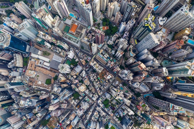 Central, Hong Kong 29 avril 2019 : Vue de dessus du centre-ville de Hong Kong