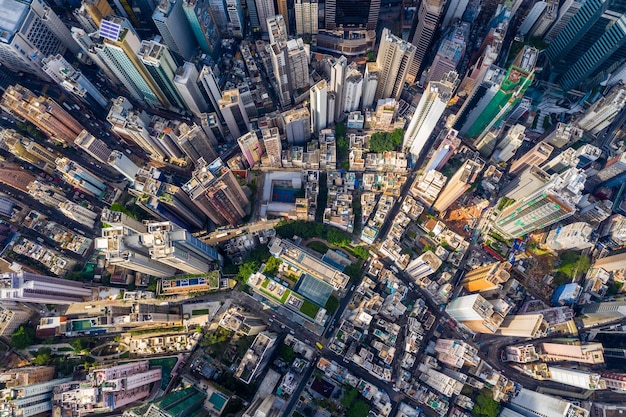 Central, Hong Kong 29 avril 2019 : Vue de dessus de la ville de Hong Kong